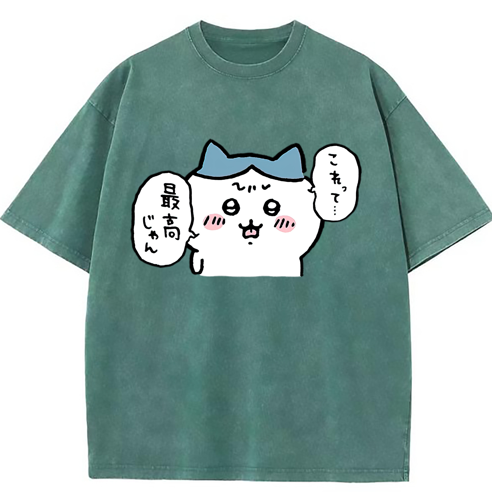 （画像用） ちいかわ ハチワレ Chii-kawa hachiware 綿100% ヴィンテージ風 半袖Tシャツ（フロントプリント）